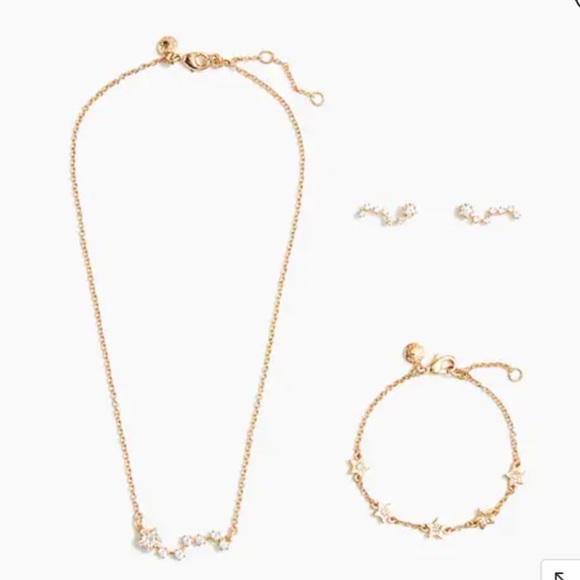 J. Crew Jewelry - J. Crew Crystal Celestial Necklace Bracelet Earring Set